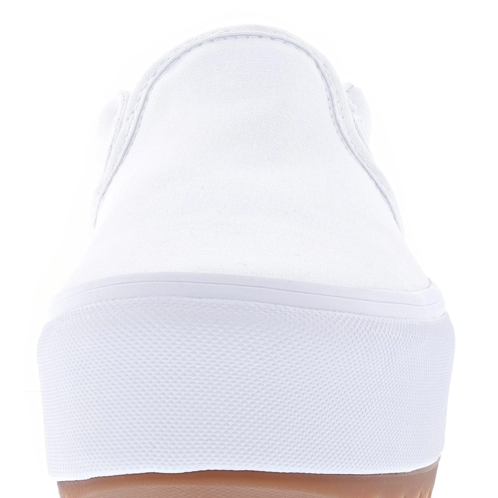 Vans® WHITE Asher Platform Women's Slip-On Shoes Sneakers Sz 8.5 - Picture 3 of 15